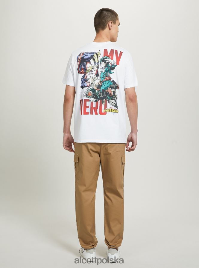 odzież Alcott moja koszulka Hero Academia w3 biały mężczyźni 2TXFF6656