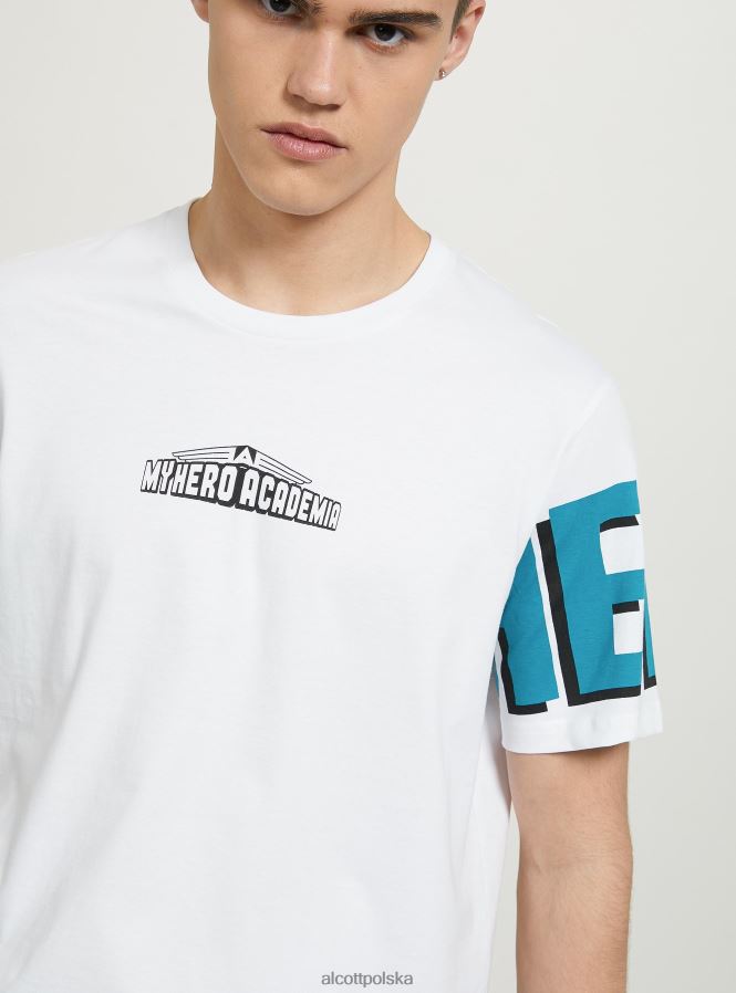 odzież Alcott moja koszulka Hero Academia w3 biały mężczyźni 2TXFF6658