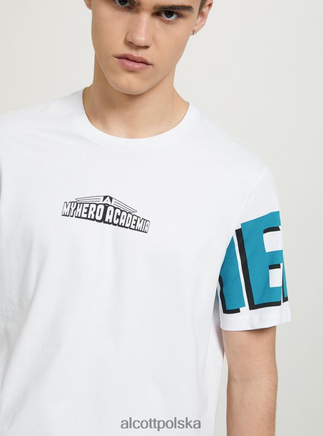 odzież Alcott moja koszulka Hero Academia w3 biały mężczyźni 2TXFF6658