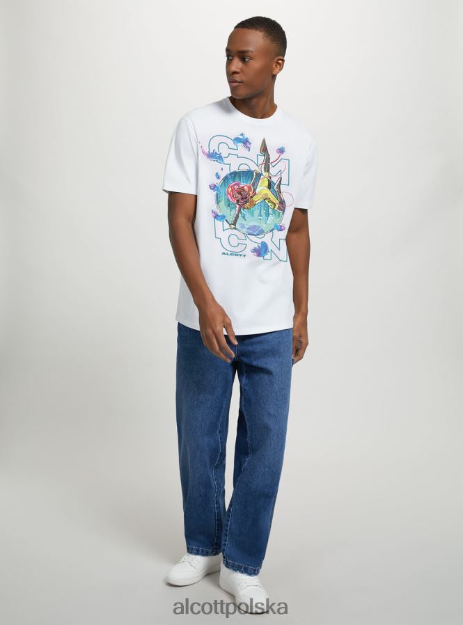 odzież Alcott oficjalna koszulka średni piasek sa2 mężczyźni 2TXFF6386