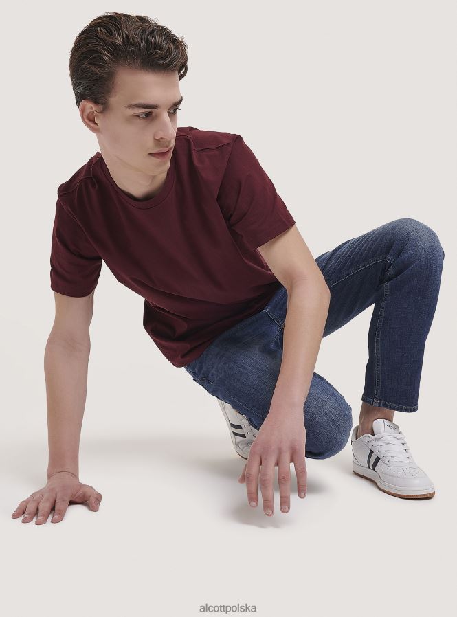 odzież Alcott podstawowa bawełniana koszulka biały mężczyźni 2TXFF61140