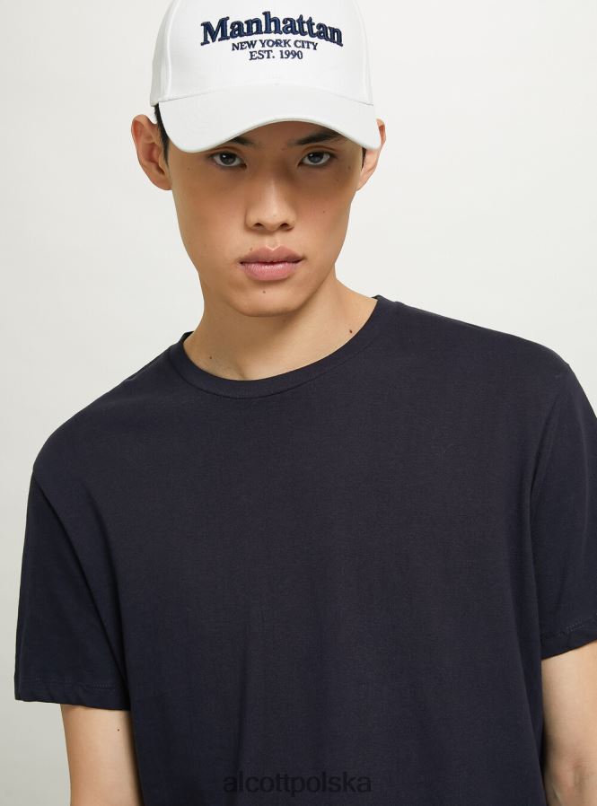 odzież Alcott podstawowa bawełniana koszulka biały mężczyźni 2TXFF6679