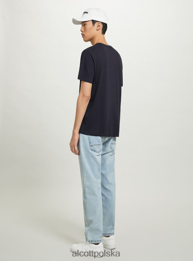 odzież Alcott podstawowa bawełniana koszulka biały mężczyźni 2TXFF6679