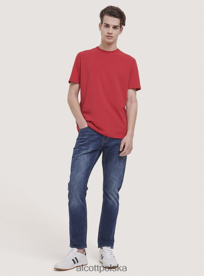 odzież Alcott podstawowa bawełniana koszulka biały mężczyźni 2TXFF6781