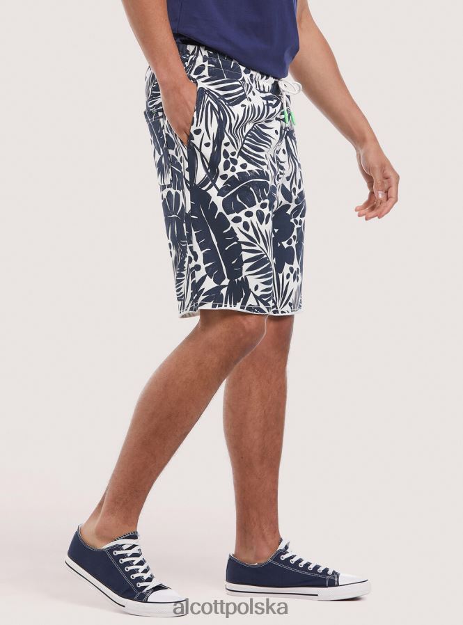 odzież Alcott Bawełniane bermudy typu jogger z nadrukiem liście mężczyźni 2TXFF61167
