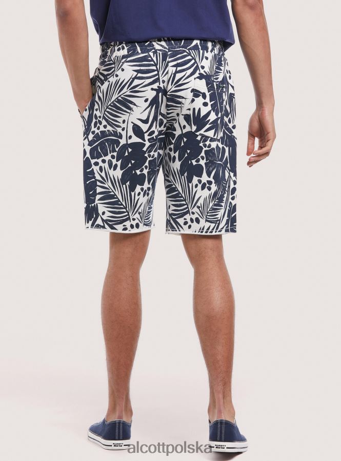 odzież Alcott Bawełniane bermudy typu jogger z nadrukiem liście mężczyźni 2TXFF61167