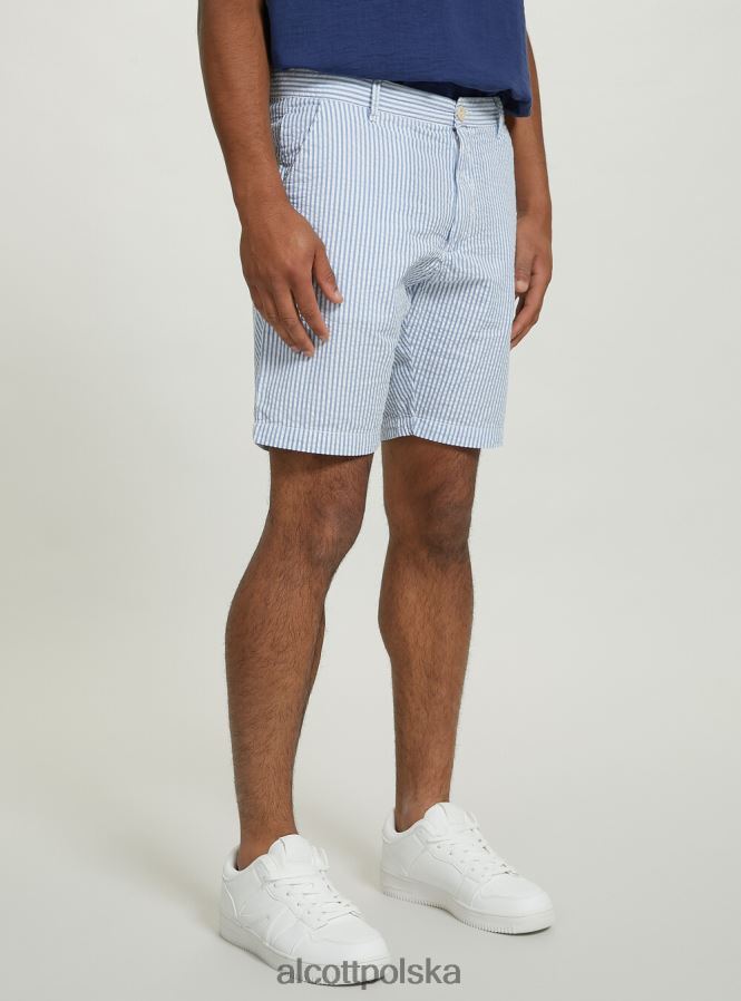 odzież Alcott Bawełniane bermudy w paski az3 lazurowe światło mężczyźni 2TXFF6608