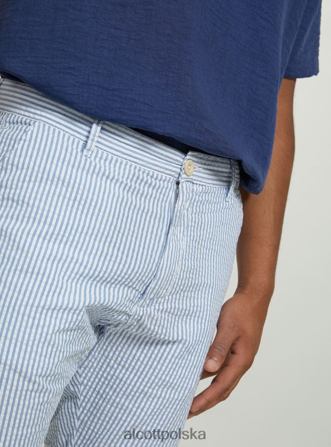 odzież Alcott Bawełniane bermudy w paski az3 lazurowe światło mężczyźni 2TXFF6608