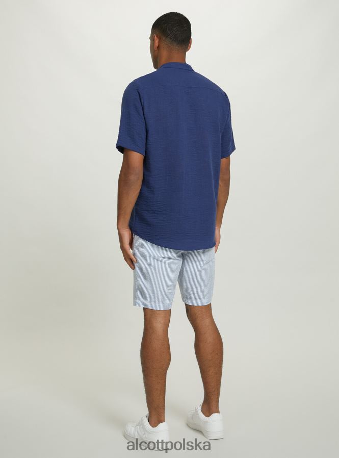 odzież Alcott Bawełniane bermudy w paski az3 lazurowe światło mężczyźni 2TXFF6608