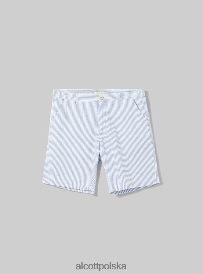 odzież Alcott Bawełniane bermudy w paski az3 lazurowe światło mężczyźni 2TXFF6608