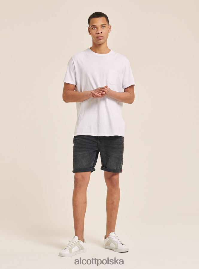 odzież Alcott Bermudy z barwionej, elastycznej bawełny o diagonalnym splocie bg3 beżowy jasny mężczyźni 2TXFF61079