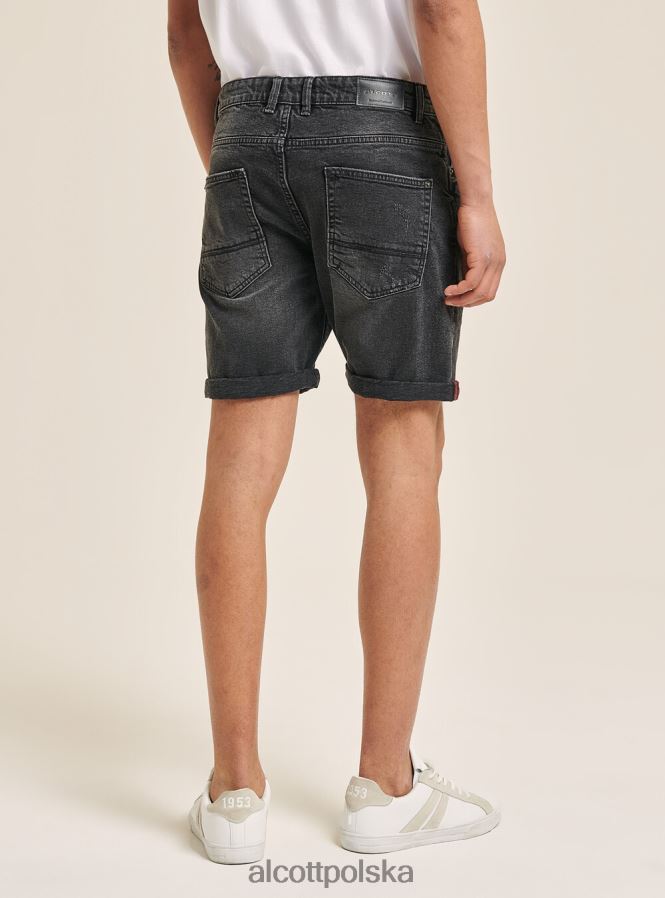 odzież Alcott Bermudy z barwionej, elastycznej bawełny o diagonalnym splocie bg3 beżowy jasny mężczyźni 2TXFF61079