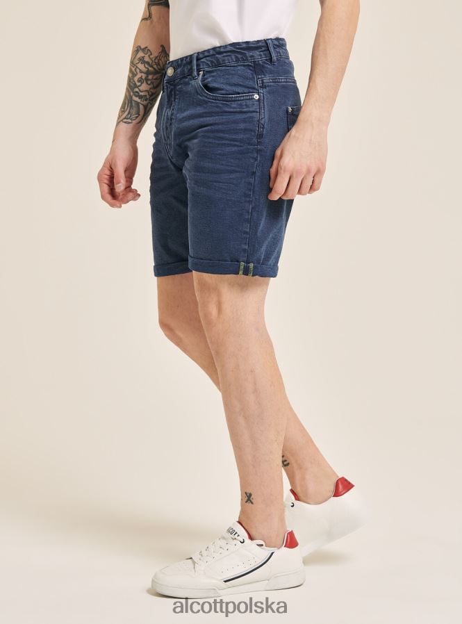 odzież Alcott Bermudy z barwionej, elastycznej bawełny o diagonalnym splocie bg3 beżowy jasny mężczyźni 2TXFF61122