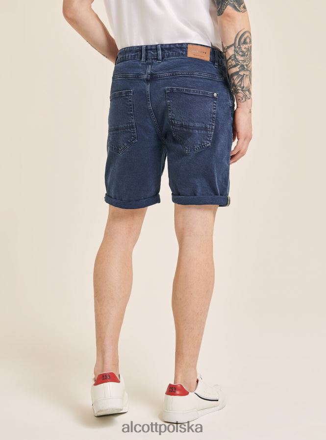 odzież Alcott Bermudy z barwionej, elastycznej bawełny o diagonalnym splocie bg3 beżowy jasny mężczyźni 2TXFF61122