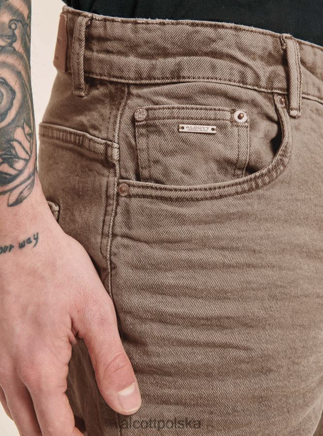 odzież Alcott Bermudy z barwionej, elastycznej bawełny o diagonalnym splocie bg3 beżowy jasny mężczyźni 2TXFF6862