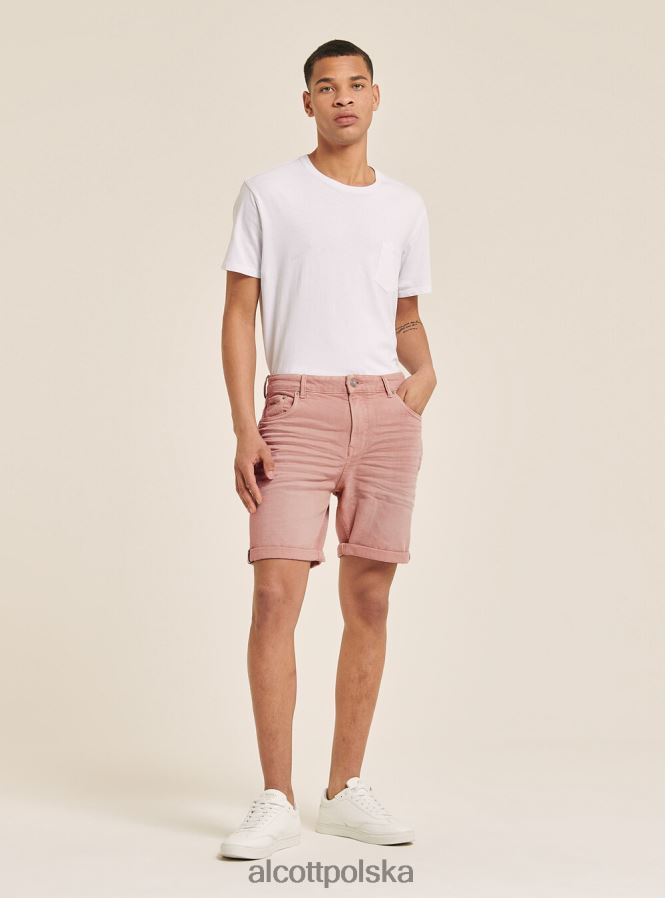 odzież Alcott Bermudy z barwionej, elastycznej bawełny o diagonalnym splocie bg3 beżowy jasny mężczyźni 2TXFF6893