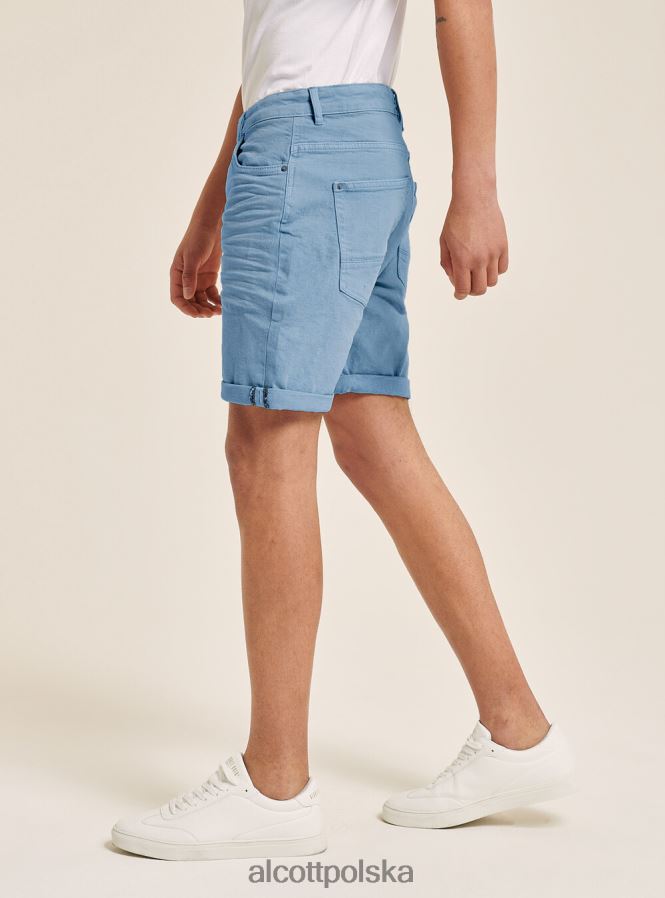 odzież Alcott Bermudy z barwionej, elastycznej bawełny o diagonalnym splocie bg3 beżowy jasny mężczyźni 2TXFF6904