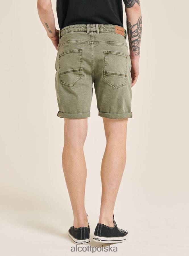odzież Alcott Bermudy z barwionej, elastycznej bawełny o diagonalnym splocie bg3 beżowy jasny mężczyźni 2TXFF6978
