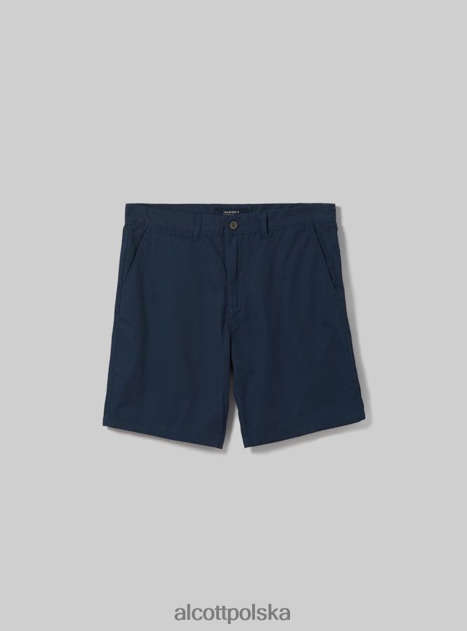 odzież Alcott Gładkie bermudy z diagonalu na1 granatowy ciemny mężczyźni 2TXFF61068