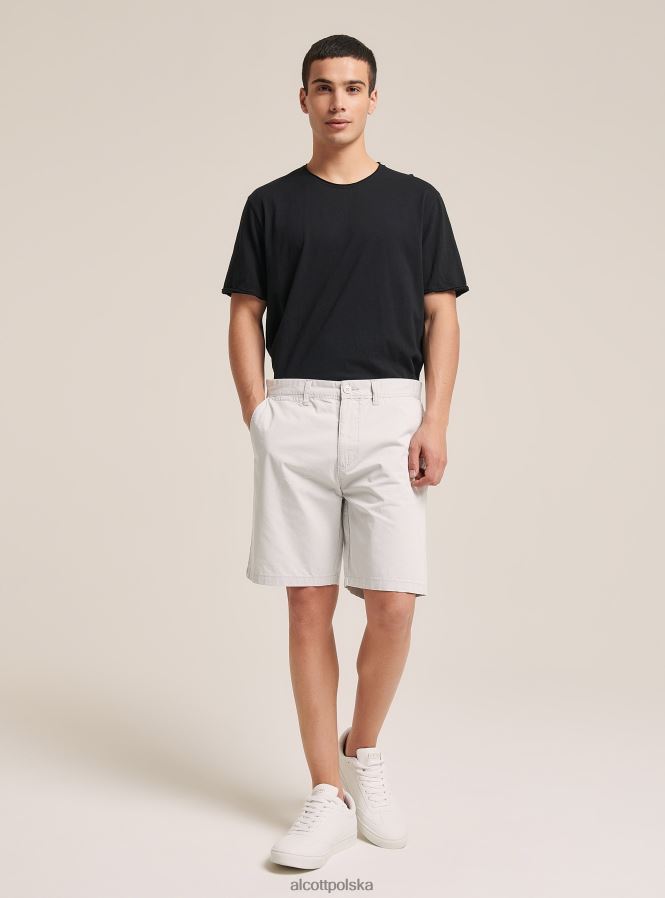 odzież Alcott Gładkie bermudy z diagonalu na1 granatowy ciemny mężczyźni 2TXFF61106