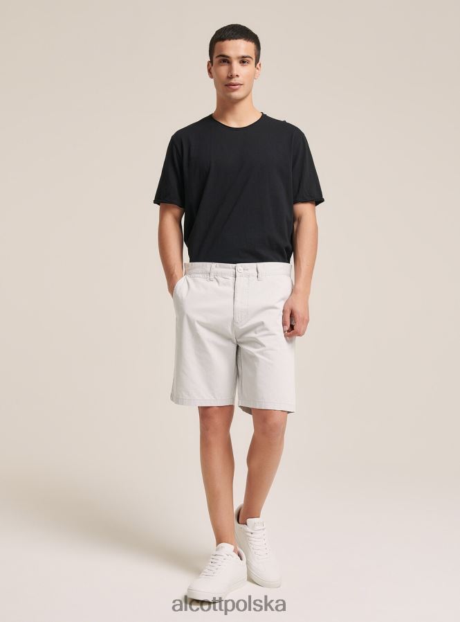 odzież Alcott Gładkie bermudy z diagonalu na1 granatowy ciemny mężczyźni 2TXFF61106