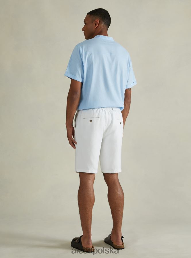 odzież Alcott Lniane bermudy ze sznurkiem w talii bg2 beżowy średni mężczyźni 2TXFF61168