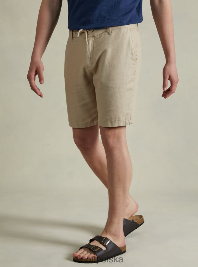 odzież Alcott Lniane bermudy ze sznurkiem w talii bg2 beżowy średni mężczyźni 2TXFF6626