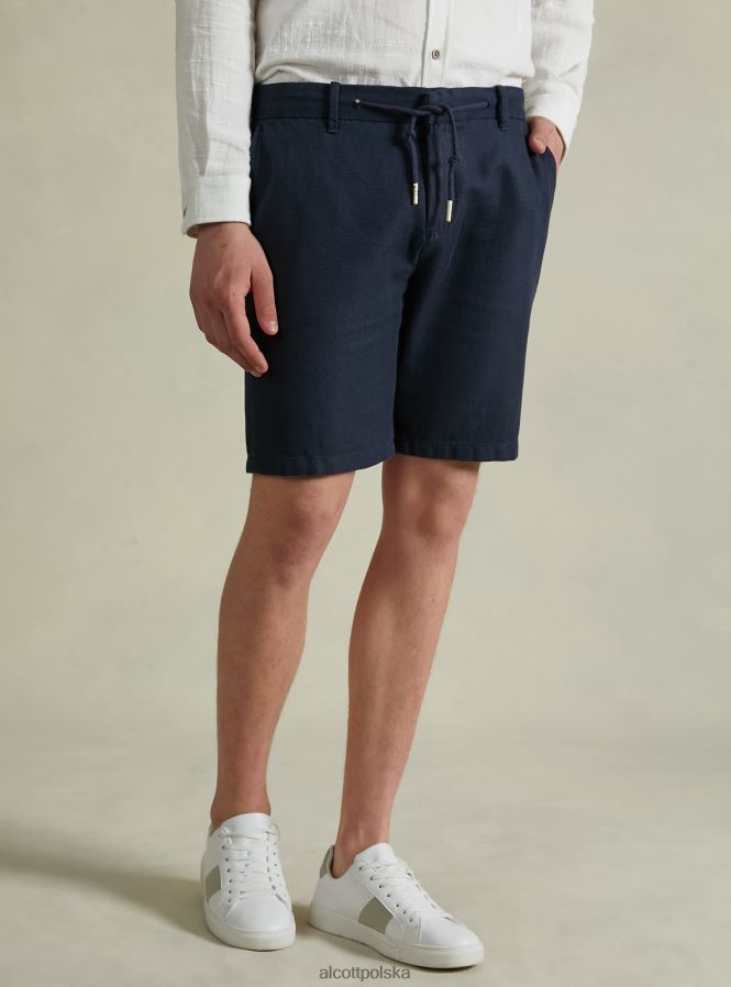 odzież Alcott Lniane bermudy ze sznurkiem w talii bg2 beżowy średni mężczyźni 2TXFF6759