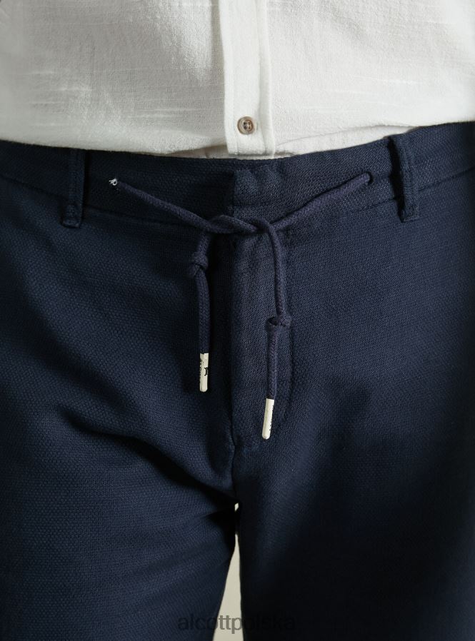 odzież Alcott Lniane bermudy ze sznurkiem w talii bg2 beżowy średni mężczyźni 2TXFF6759