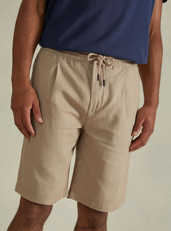 odzież Alcott Lniane bermudy ze sznurkiem wh2 biały mężczyźni 2TXFF61038