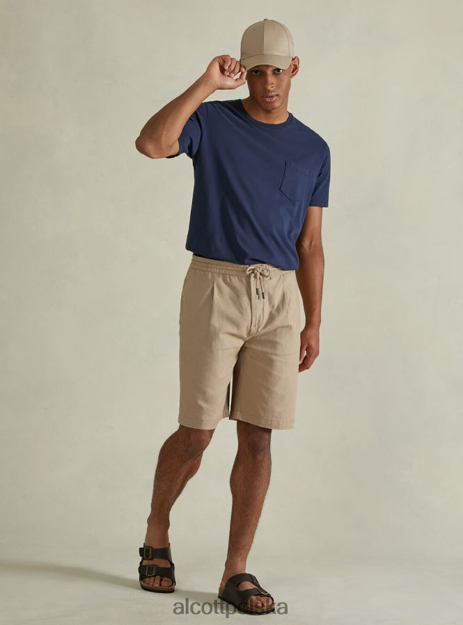 odzież Alcott Lniane bermudy ze sznurkiem wh2 biały mężczyźni 2TXFF61038