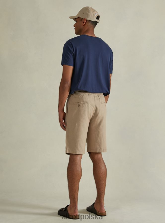 odzież Alcott Lniane bermudy ze sznurkiem wh2 biały mężczyźni 2TXFF61038