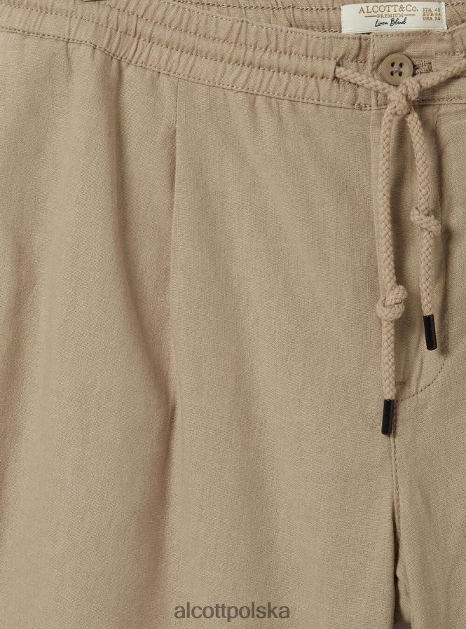 odzież Alcott Lniane bermudy ze sznurkiem wh2 biały mężczyźni 2TXFF61038