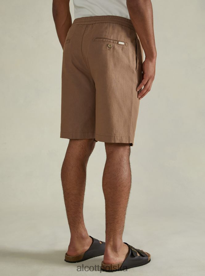 odzież Alcott Lniane bermudy ze sznurkiem wh2 biały mężczyźni 2TXFF6593