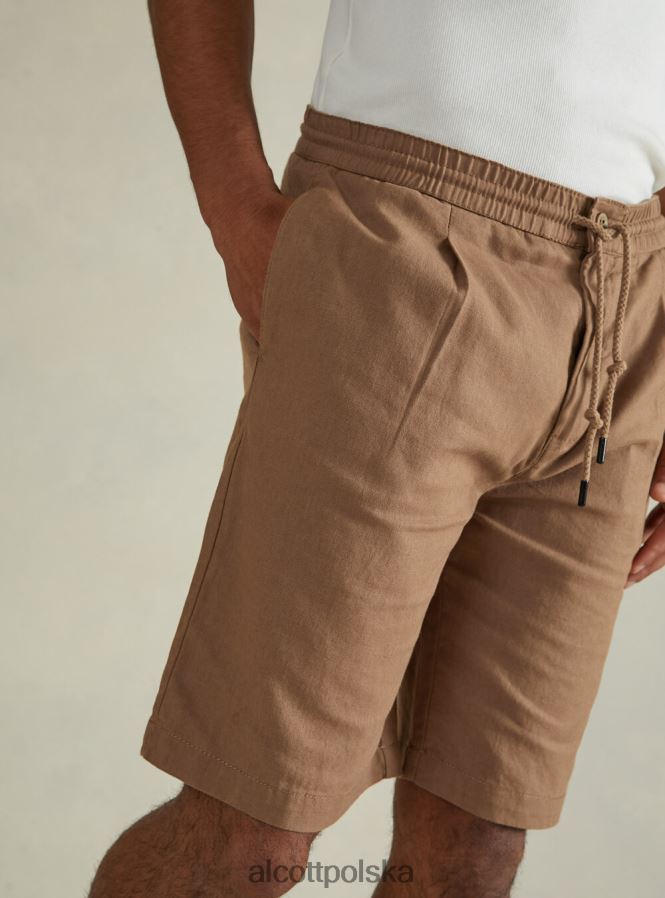 odzież Alcott Lniane bermudy ze sznurkiem wh2 biały mężczyźni 2TXFF6593