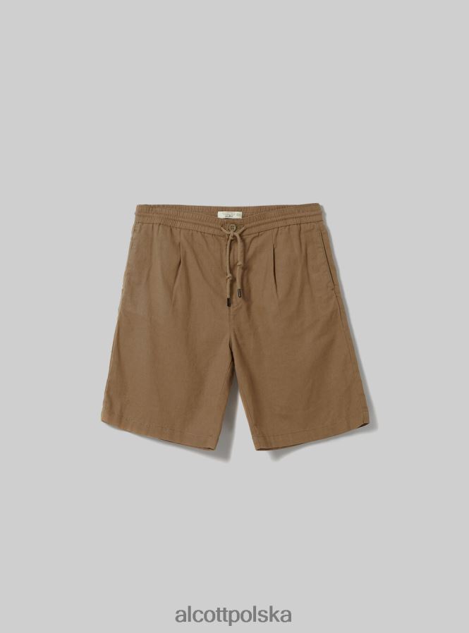 odzież Alcott Lniane bermudy ze sznurkiem wh2 biały mężczyźni 2TXFF6593