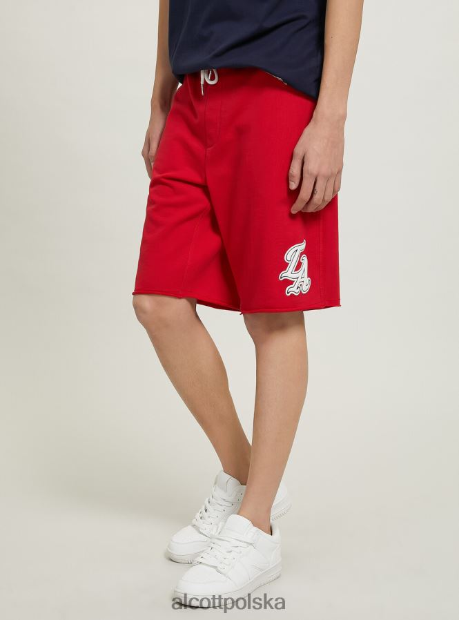 odzież Alcott Pluszowe bermudy jogger z naszywką c0020 złamana biel mężczyźni 2TXFF61139