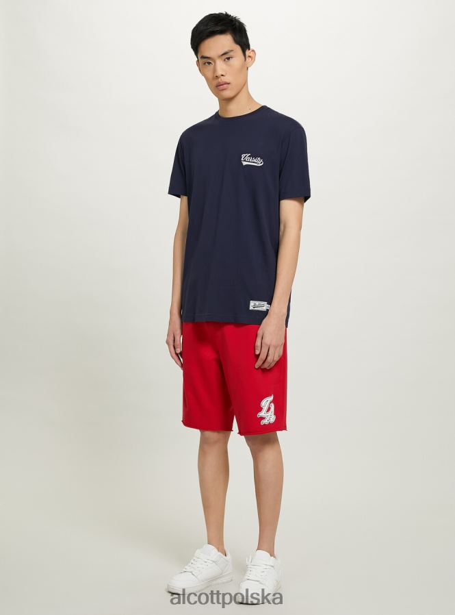 odzież Alcott Pluszowe bermudy jogger z naszywką c0020 złamana biel mężczyźni 2TXFF61139