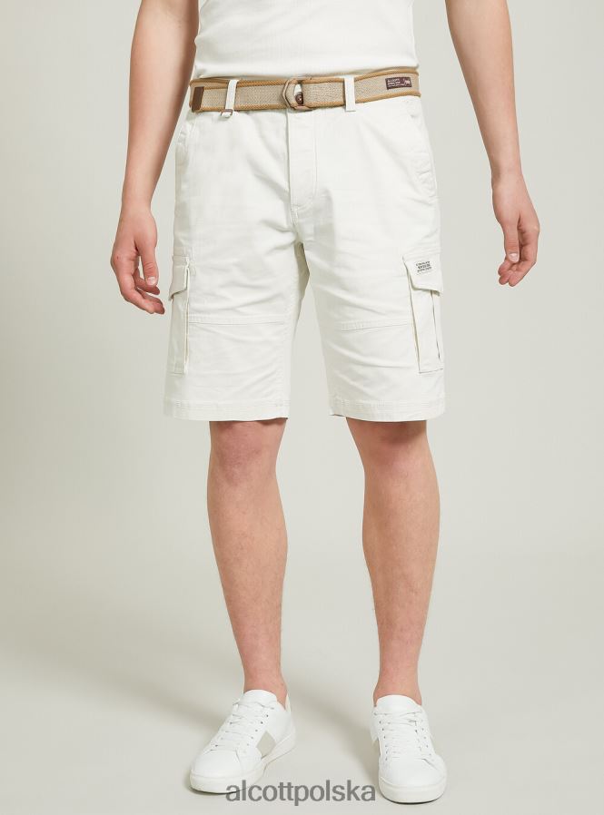 odzież Alcott bawełniane bermudy cargo z płóciennym paskiem ky2 kaky średni mężczyźni 2TXFF6624