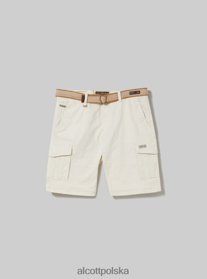 odzież Alcott bawełniane bermudy cargo z płóciennym paskiem ky2 kaky średni mężczyźni 2TXFF6624