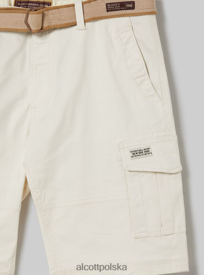 odzież Alcott bawełniane bermudy cargo z płóciennym paskiem ky2 kaky średni mężczyźni 2TXFF6624