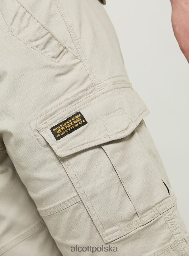 odzież Alcott bawełniane bermudy cargo z płóciennym paskiem ky2 kaky średni mężczyźni 2TXFF6632