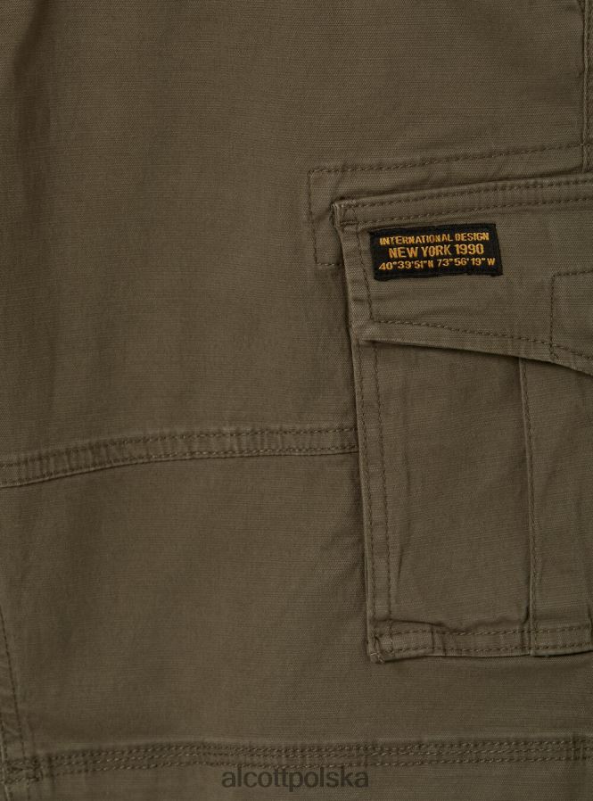 odzież Alcott bawełniane bermudy cargo z płóciennym paskiem ky2 kaky średni mężczyźni 2TXFF6926