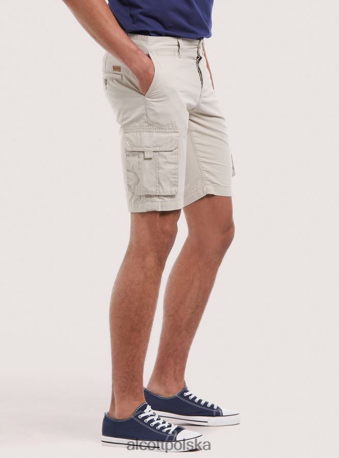 odzież Alcott bawełniane bermudy z dużymi kieszeniami c0586 ecru' mężczyźni 2TXFF6854