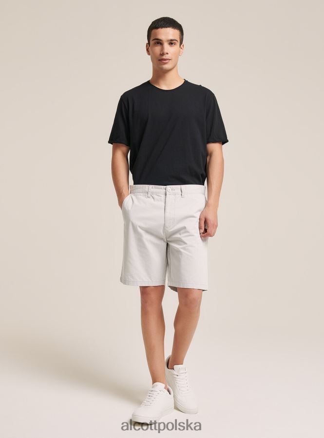 odzież Alcott gładkie bermudy z diagonalu czarny mężczyźni 2TXFF61133
