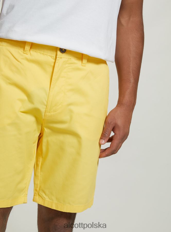 odzież Alcott gładkie bermudy z diagonalu czarny mężczyźni 2TXFF61134