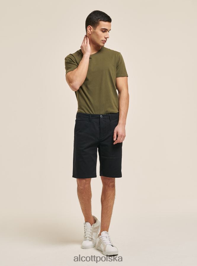 odzież Alcott gładkie bermudy z diagonalu niebieska marynarka wojenna mężczyźni 2TXFF6601