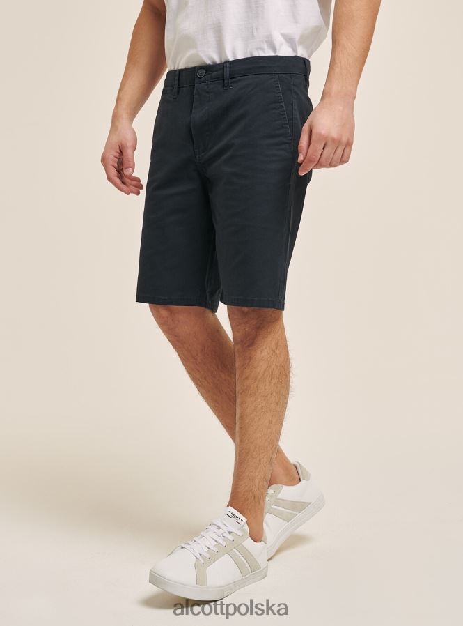 odzież Alcott gładkie bermudy z diagonalu niebieska marynarka wojenna mężczyźni 2TXFF6606