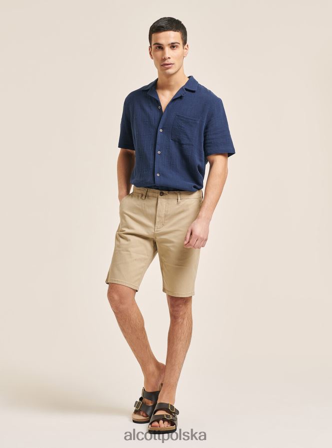 odzież Alcott gładkie bermudy z diagonalu niebieska marynarka wojenna mężczyźni 2TXFF6610