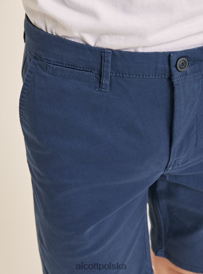 odzież Alcott gładkie bermudy z diagonalu niebieska marynarka wojenna mężczyźni 2TXFF6946